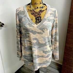Extremely lightweight camo tunic sweater from Cherish